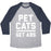 Virgin Teez  Baseball Tee Unisex Tri-Blend Baseball Tee / small / Athletic Gray / Navy PET CATS GET ABS (WHITE) UNISEX TRI-BLEND BASEBALL TEE