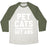 Virgin Teez  Baseball Tee Unisex Tri-Blend Baseball Tee / small / Oatmeal / Moss PET CATS GET ABS (WHITE) UNISEX TRI-BLEND BASEBALL TEE