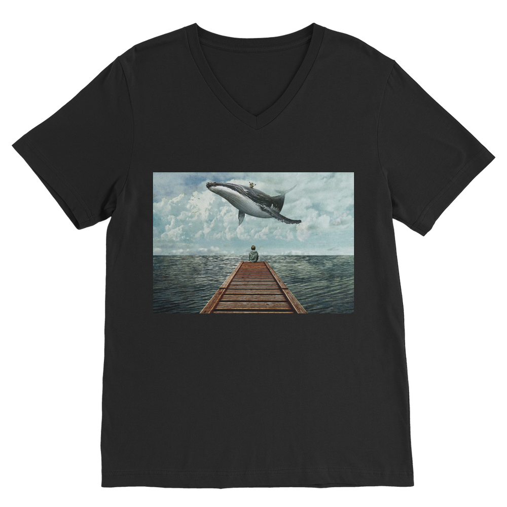VIRGIN TEEZ Men T-Shirts Black / Unisex / S Pier Premium V-Neck T-Shirt