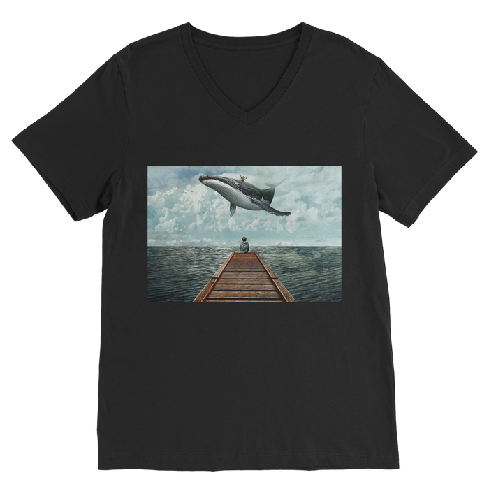 VIRGIN TEEZ Men T-Shirts Black / Unisex / S Pier Premium V-Neck T-Shirt