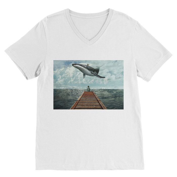 VIRGIN TEEZ Men T-Shirts White / Unisex / S Pier Premium V-Neck T-Shirt