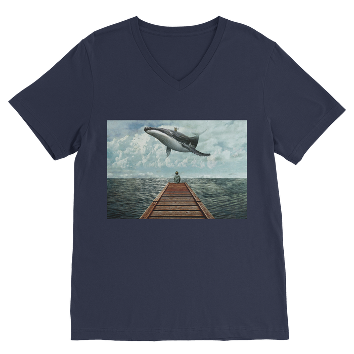 VIRGIN TEEZ Men T-Shirts Navy / Unisex / S Pier Premium V-Neck T-Shirt
