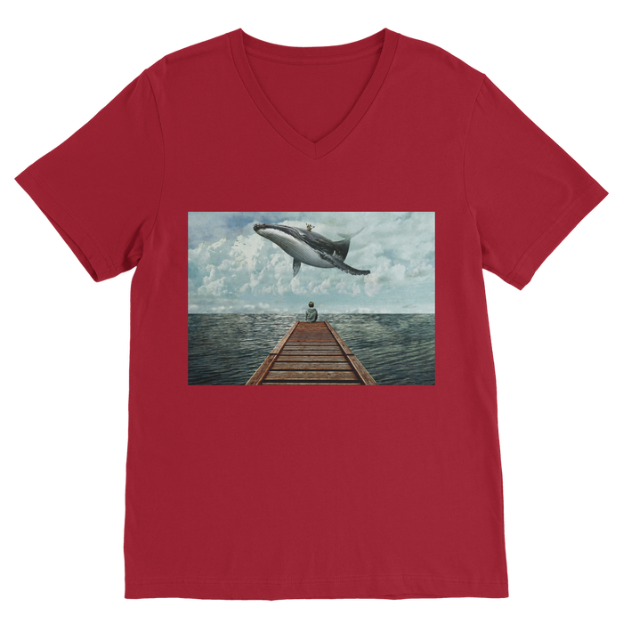 VIRGIN TEEZ Men T-Shirts Red / Unisex / S Pier Premium V-Neck T-Shirt