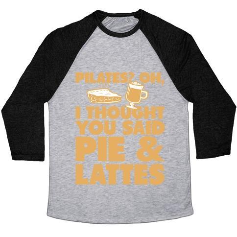 Virgin Teez  Baseball Tee Unisex Tri-Blend Baseball Tee / small / Athletic Gray / Black PIES & LATTE UNISEX TRI-BLEND BASEBALL TEE