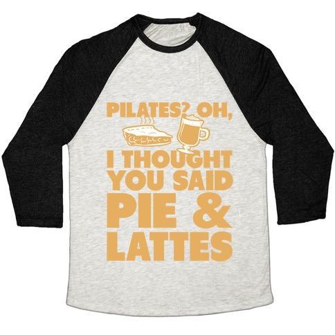 Virgin Teez  Baseball Tee Unisex Tri-Blend Baseball Tee / small / Oatmeal / Black PIES & LATTE UNISEX TRI-BLEND BASEBALL TEE