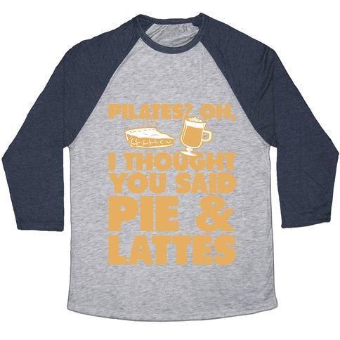 Virgin Teez  Baseball Tee Unisex Tri-Blend Baseball Tee / small / Athletic Gray / Navy PIES & LATTE UNISEX TRI-BLEND BASEBALL TEE