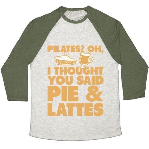 Virgin Teez  Baseball Tee Unisex Tri-Blend Baseball Tee / small / Oatmeal / Moss PIES & LATTE UNISEX TRI-BLEND BASEBALL TEE