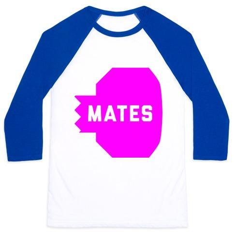 Virgin Teez  Baseball Tee Unisex Classic Baseball Tee / x-small / White/Blue PINK SWOLE MATE (MATE) UNISEX CLASSIC BASEBALL TEE