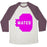 Virgin Teez  Baseball Tee Unisex Tri-Blend Baseball Tee / small / Oatmeal / Maroon PINK SWOLE MATE (MATE) UNISEX TRI-BLEND BASEBALL TEE