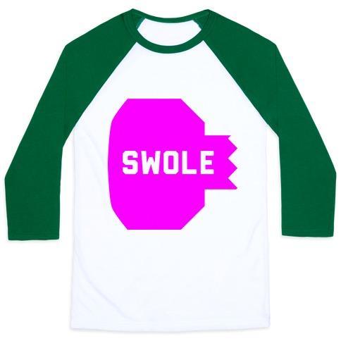 Virgin Teez  Baseball Tee Unisex Classic Baseball Tee / x-small / White/Dark Green PINK SWOLE MATES (SWOLE) UNISEX CLASSIC BASEBALL TEE