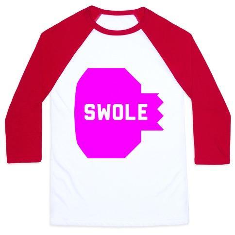 Virgin Teez  Baseball Tee Unisex Classic Baseball Tee / x-small / White/Red PINK SWOLE MATES (SWOLE) UNISEX CLASSIC BASEBALL TEE