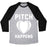 Virgin Teez  Baseball Tee Unisex Tri-Blend Baseball Tee / small / Athletic Gray / Black PITCH HAPPENS UNISEX TRI-BLEND BASEBALL TEE