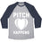 Virgin Teez  Baseball Tee Unisex Tri-Blend Baseball Tee / small / Athletic Gray / Navy PITCH HAPPENS UNISEX TRI-BLEND BASEBALL TEE