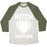 Virgin Teez  Baseball Tee Unisex Tri-Blend Baseball Tee / small / Oatmeal / Moss PITCH HAPPENS UNISEX TRI-BLEND BASEBALL TEE