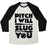 Virgin Teez  Baseball Tee Unisex Tri-Blend Baseball Tee / small / Oatmeal / Black PITCH I WILL SLUG YOU UNISEX TRI-BLEND BASEBALL TEE