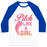 Virgin Teez  Baseball Tee Unisex Classic Baseball Tee / x-small / White/Blue PITCH LIKE A GIRL UNISEX CLASSIC BASEBALL TEE