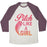 Virgin Teez  Baseball Tee Unisex Tri-Blend Baseball Tee / small / Oatmeal / Maroon PITCH LIKE A GIRL UNISEX TRI-BLEND BASEBALL TEE