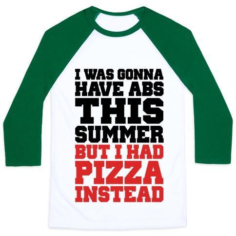 Virgin Teez  Baseball Tee Unisex Classic Baseball Tee / x-small / White/Dark Green PIZZA BODY FOR THE SUMMER UNISEX CLASSIC BASEBALL TEE