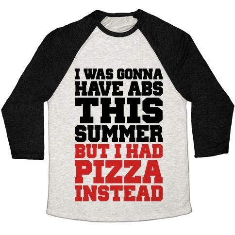 Virgin Teez  Baseball Tee Unisex Tri-Blend Baseball Tee / small / Oatmeal / Black PIZZA BODY FOR THE SUMMER UNISEX TRI-BLEND BASEBALL TEE