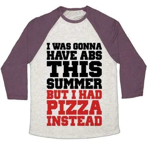 Virgin Teez  Baseball Tee Unisex Tri-Blend Baseball Tee / small / Oatmeal / Maroon PIZZA BODY FOR THE SUMMER UNISEX TRI-BLEND BASEBALL TEE
