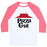 Virgin Teez  Baseball Tee Unisex Classic Baseball Tee / x-small / White/Neon Pink PIZZA GUT UNISEX CLASSIC BASEBALL TEE