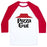 Virgin Teez  Baseball Tee Unisex Classic Baseball Tee / x-small / White/Red PIZZA GUT UNISEX CLASSIC BASEBALL TEE