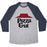 Virgin Teez  Baseball Tee Unisex Tri-Blend Baseball Tee / small / Athletic Gray / Navy PIZZA GUT UNISEX TRI-BLEND BASEBALL TEE