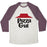 Virgin Teez  Baseball Tee Unisex Tri-Blend Baseball Tee / small / Oatmeal / Maroon PIZZA GUT UNISEX TRI-BLEND BASEBALL TEE