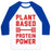 Virgin Teez  Baseball Tee Unisex Classic Baseball Tee / x-small / White/Blue PLANT BASED PROTEIN POWER UNISEX CLASSIC BASEBALL TEE