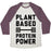 Virgin Teez  Baseball Tee Unisex Tri-Blend Baseball Tee / small / Oatmeal / Maroon PLANT BASED PROTEIN POWER UNISEX TRI-BLEND BASEBALL TEE