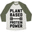 Virgin Teez  Baseball Tee Unisex Tri-Blend Baseball Tee / small / Oatmeal / Moss PLANT BASED PROTEIN POWER UNISEX TRI-BLEND BASEBALL TEE