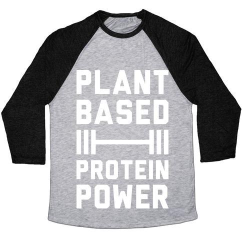Virgin Teez  Baseball Tee Unisex Tri-Blend Baseball Tee / small / Athletic Gray / Black PLANT BASED PROTEIN POWER UNISEX TRI-BLEND BASEBALL TEE