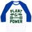 Virgin Teez  Baseball Tee Unisex Classic Baseball Tee / x-small / White/Blue PLANT POWER UNISEX CLASSIC BASEBALL TEE