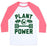 Virgin Teez  Baseball Tee Unisex Classic Baseball Tee / x-small / White/Neon Pink PLANT POWER UNISEX CLASSIC BASEBALL TEE