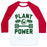 Virgin Teez  Baseball Tee Unisex Classic Baseball Tee / x-small / White/Red PLANT POWER UNISEX CLASSIC BASEBALL TEE