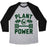 Virgin Teez  Baseball Tee Unisex Tri-Blend Baseball Tee / small / Athletic Gray / Black PLANT POWER UNISEX TRI-BLEND BASEBALL TEE