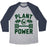 Virgin Teez  Baseball Tee Unisex Tri-Blend Baseball Tee / small / Athletic Gray / Navy PLANT POWER UNISEX TRI-BLEND BASEBALL TEE