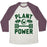 Virgin Teez  Baseball Tee Unisex Tri-Blend Baseball Tee / small / Oatmeal / Maroon PLANT POWER UNISEX TRI-BLEND BASEBALL TEE
