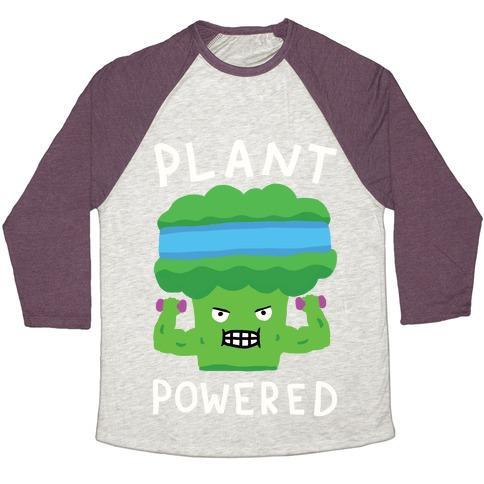 Virgin Teez  Baseball Tee Unisex Tri-Blend Baseball Tee / small / Oatmeal / Maroon PLANT POWERED UNISEX TRI-BLEND BASEBALL TEE