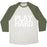 Virgin Teez  Baseball Tee Unisex Tri-Blend Baseball Tee / small / Oatmeal / Moss PLAY HARD (WHITE FONT) UNISEX TRI-BLEND BASEBALL TEE