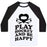 Virgin Teez  Baseball Tee Unisex Classic Baseball Tee / x-small / White/Black PLAY HOCKEY AND BE HAPPY UNISEX CLASSIC BASEBALL TEE