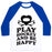 Virgin Teez  Baseball Tee Unisex Classic Baseball Tee / x-small / White/Blue PLAY HOCKEY AND BE HAPPY UNISEX CLASSIC BASEBALL TEE