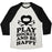 Virgin Teez  Baseball Tee Unisex Tri-Blend Baseball Tee / small / Oatmeal / Black PLAY HOCKEY AND BE HAPPY UNISEX TRI-BLEND BASEBALL TEE