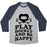 Virgin Teez  Baseball Tee Unisex Tri-Blend Baseball Tee / small / Athletic Gray / Navy PLAY HOCKEY AND BE HAPPY UNISEX TRI-BLEND BASEBALL TEE