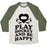 Virgin Teez  Baseball Tee Unisex Tri-Blend Baseball Tee / small / Oatmeal / Moss PLAY HOCKEY AND BE HAPPY UNISEX TRI-BLEND BASEBALL TEE