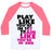 Virgin Teez  Baseball Tee Unisex Classic Baseball Tee / x-small / White/Neon Pink PLAY LIKE YOU'RE IN 1ST, TRAIN LIKE YOU'RE IN 2ND UNISEX CLASSIC BASEBALL TEE