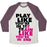 Virgin Teez  Baseball Tee Unisex Tri-Blend Baseball Tee / small / Oatmeal / Maroon PLAY LIKE YOU'RE IN 1ST, TRAIN LIKE YOU'RE IN 2ND UNISEX TRI-BLEND BASEBALL TEE