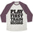 Virgin Teez  Baseball Tee Unisex Tri-Blend Baseball Tee / small / Oatmeal / Maroon PLAY LIKE YOU'RE IN FIRST TRAIN LIKE YOU'RE IN SECOND UNISEX TRI-BLEND BASEBALL TEE