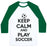 Virgin Teez  Baseball Tee Unisex Classic Baseball Tee / x-small / White/Dark Green PLAY SOCCER UNISEX CLASSIC BASEBALL TEE