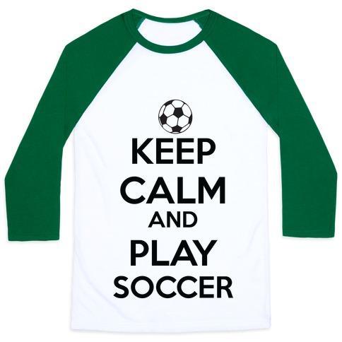 Virgin Teez  Baseball Tee Unisex Classic Baseball Tee / x-small / White/Dark Green PLAY SOCCER UNISEX CLASSIC BASEBALL TEE